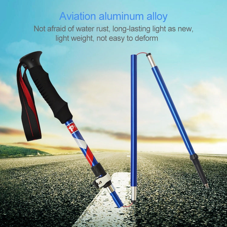 5 Node Portable Foldable Aluminium Alloy Alpenstocks Trekking Poles, Folding Length : 28.5CM Reluova