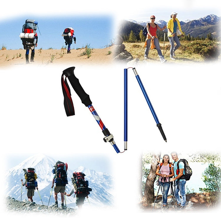 5 Node Portable Foldable Aluminium Alloy Alpenstocks Trekking Poles, Folding Length : 28.5CM Reluova