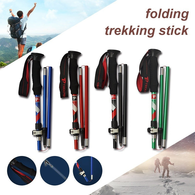 5 Node Portable Foldable Aluminium Alloy Alpenstocks Trekking Poles, Folding Length : 28.5CM Reluova