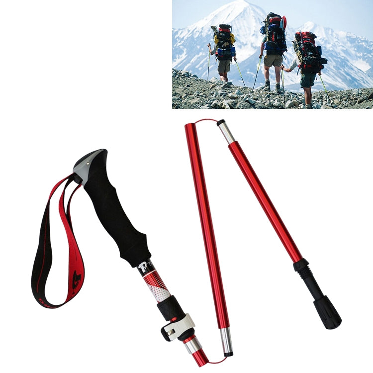 5 Node Portable Foldable Aluminium Alloy Alpenstocks Trekking Poles, Folding Length : 28.5CM Reluova