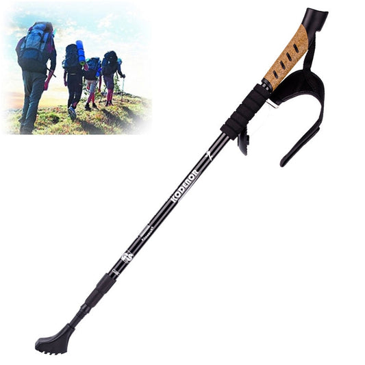 KODENOR Outdoor Mountaineering Portable Foldable Aluminium Alloy Straight Handle Alpenstocks Trekking Poles, Length : 66-135CM Reluova