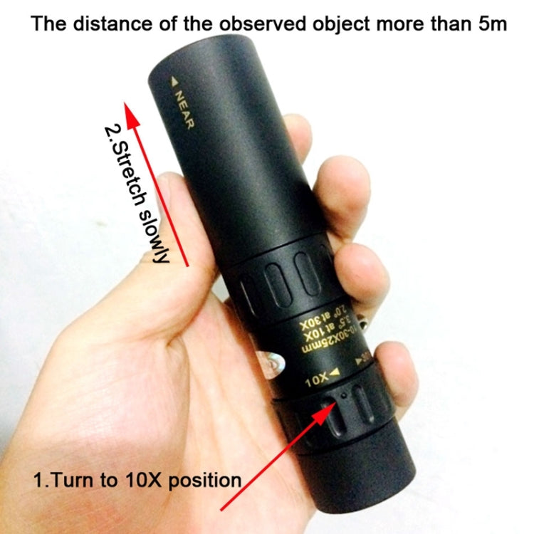 Nikula 10-30x25 Portable Professional High Times High Definition Night-vision Metal Telescope Reluova