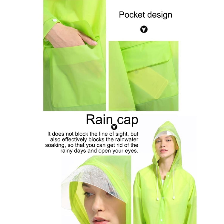 Fashion Adult Lightweight EVA Transparent Frosted Raincoat Big Hat With Pocket Size: XL My Store