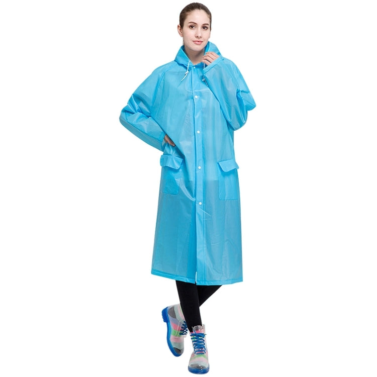 Fashion Adult Lightweight EVA Transparent Frosted Raincoat Big Hat With Pocket Size: XL My Store