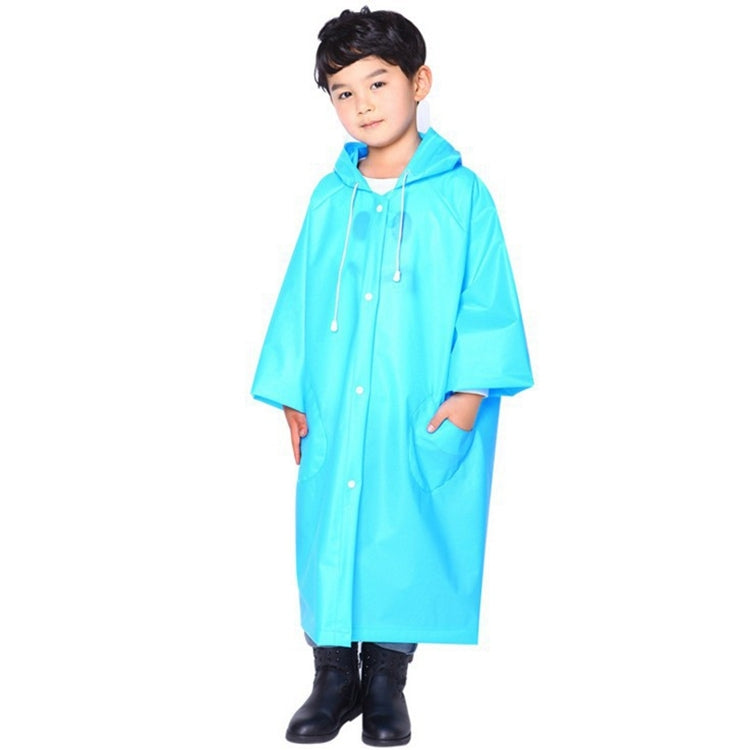 Fashion Children Lightweight EVA Transparent Frosted Raincoat Big Hat With Pocket Size: XL My Store