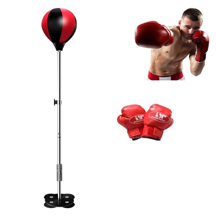 Adult Suction Cup Version Height Adjustable Vertical PU Leather Vent Ball Boxing Speed Ball Family Fitness Equipment with Gloves