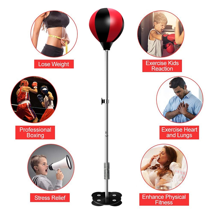 Adult Suction Cup Version Height Adjustable Vertical PU Leather Vent Ball Boxing Speed Ball Family Fitness Equipment with Gloves