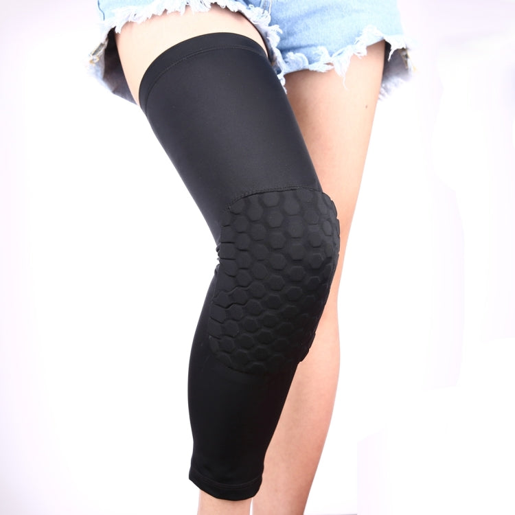 1 PC Beehive Shaped Sports Collision-resistant Lycra Elastic Knee Support Guard, Long Version, Size: L