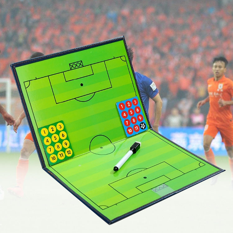 Foldable Football Coach Demonstration Board Magnetic Football Coach Board Clipboard Book Cover with Pen Reluova