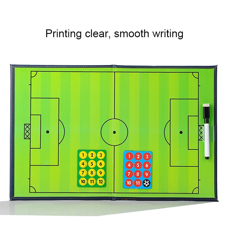 Foldable Football Coach Demonstration Board Magnetic Football Coach Board Clipboard Book Cover with Pen Reluova