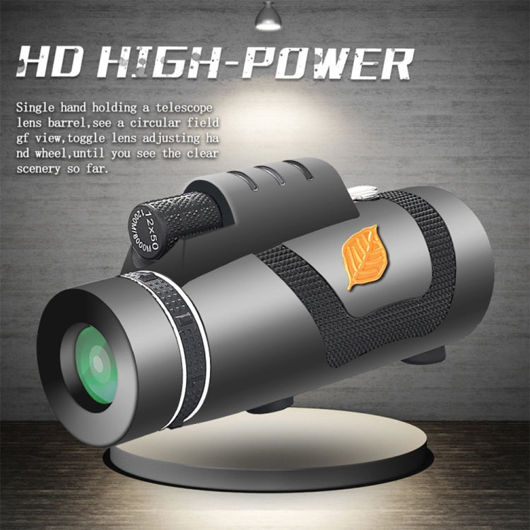 Moge 12x50 Professional HD Monocular Night Vision Telescope With Tripod Reluova