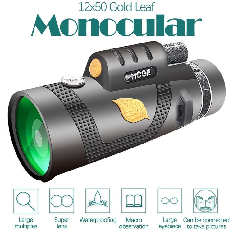 Moge 12x50 Professional HD Monocular Night Vision Telescope With Tripod Reluova