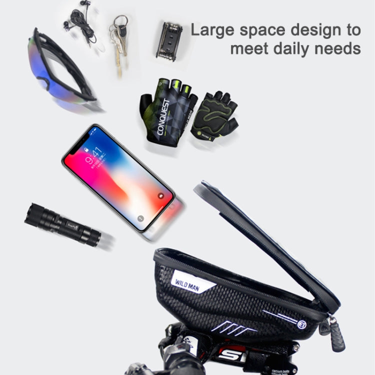 WILD MAN E1 Waterproof Front Bag MTB Mobile Phone Sets Bicycle Tube Bag Riding Accessories Reluova