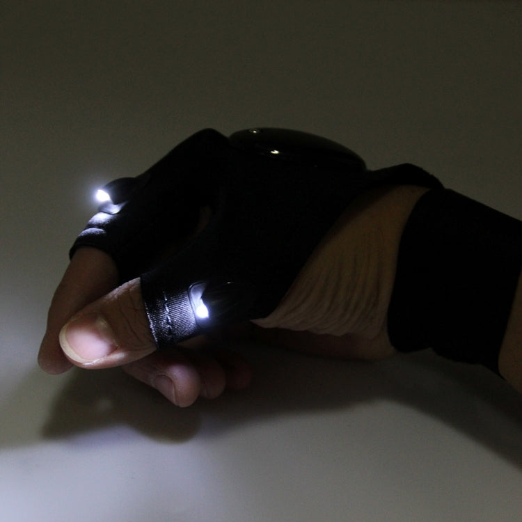 Dual LED Light Night Fishing Two Fingers Glove (Right Hand)