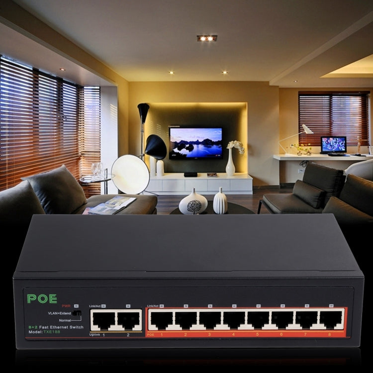 8 Ports 10/100Mbps POE Switch IEEE802.3af Power Over Ethernet Network Switch for IP Camera VoIP Phone AP Devices