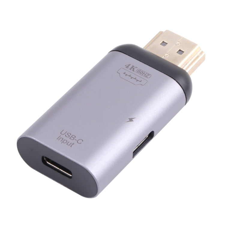 2 in 1 4K 60Hz HDMI Male to USB-C / Type-C Charging + USB-C / Type-C Female Adapter-Reluova