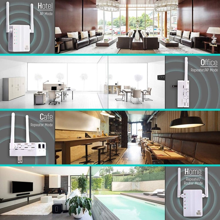 300Mbps Wireless-N Range Extender WiFi Repeater Signal Booster Network Router with 2 External Antenna, EU Plug My Store