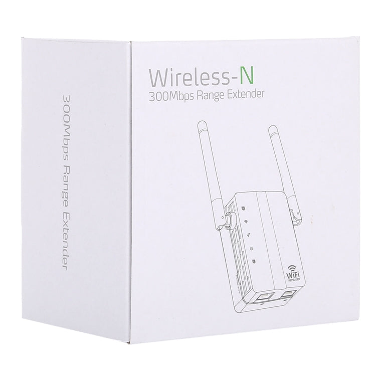 300Mbps Wireless-N Range Extender WiFi Repeater Signal Booster Network Router with 2 External Antenna, EU Plug