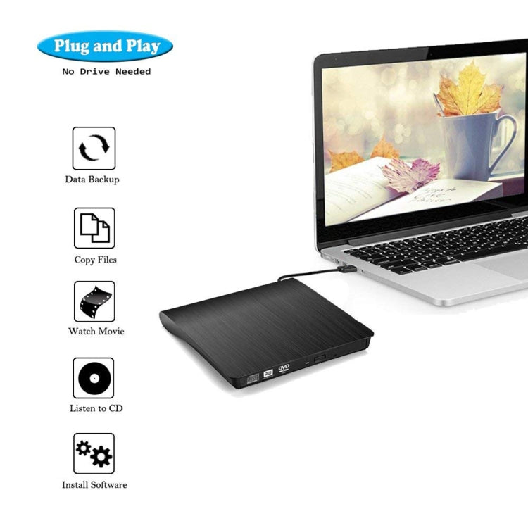 Brushed Texture USB 3.0 POP-UP Mobile External DVD-Rw DVD / CD Rewritable Drive External ODD & HDD Device My Store