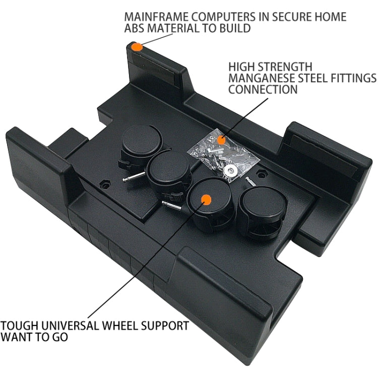 Computer Mainframe Host Adjustable Bracket  with Wheel, Size: S My Store