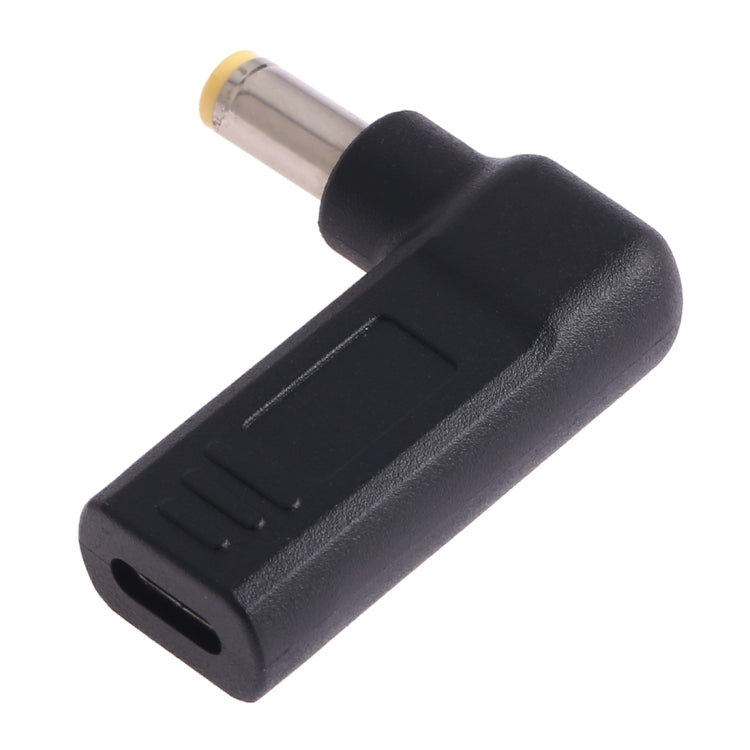 USB-C / Type-C Female to 5.5 x 2.5mm Male Plug Elbow Adapter Connector