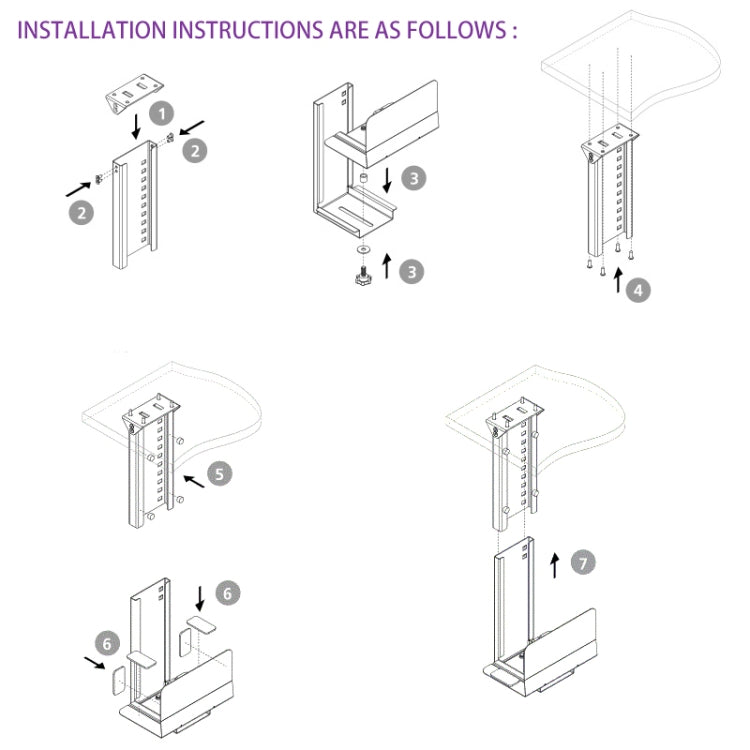 Universal PC Case Holder CPU Stand Hanging Adjustable Computer Mainframe Host Bracket, 300-500mm Height Adjustable, 145-235mm Width Adjustable My Store