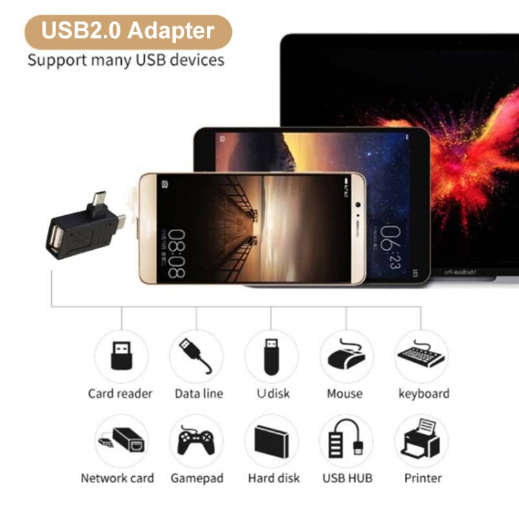 USB-C / Type-C Male + Micro USB Male to USB 2.0 Female Adapter My Store