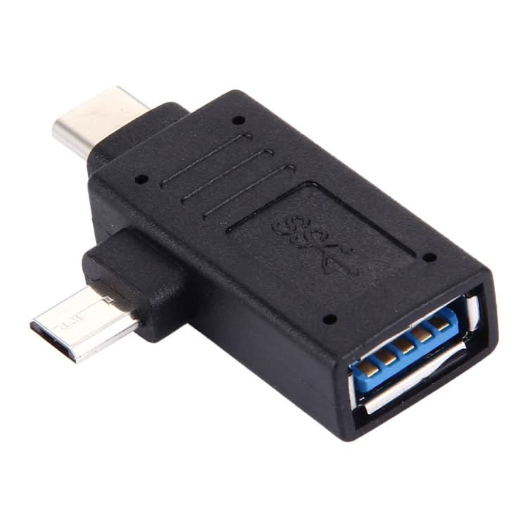 USB-C / Type-C Male + Micro USB Male to USB 3.0 Female Adapter My Store