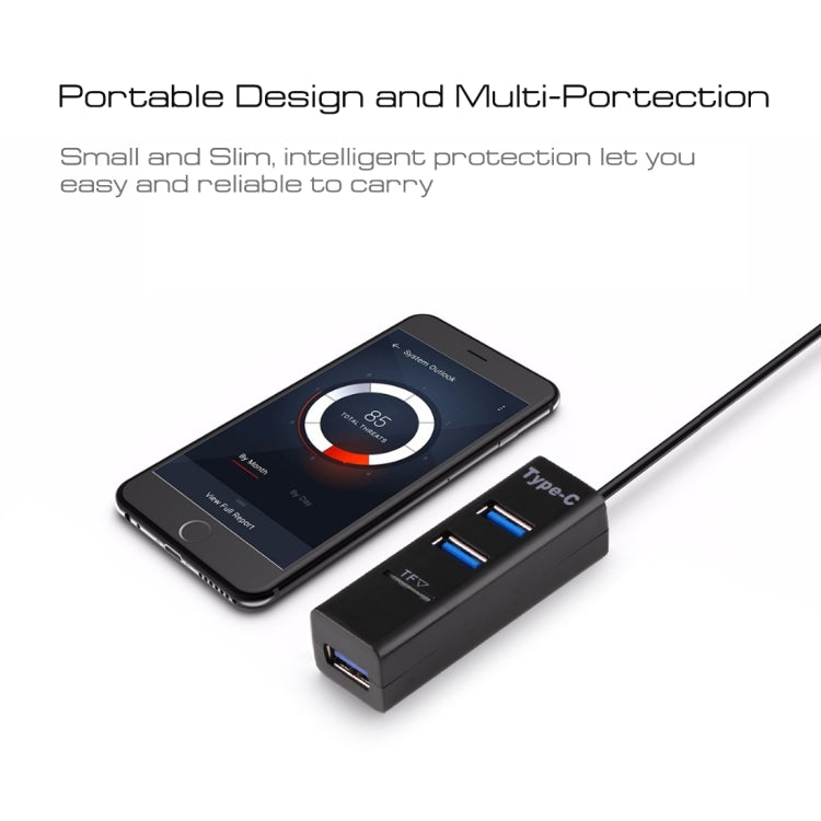 2 in 1 USB 3.1 USB-C / Type-C to USB 2.0 COMBO 3 Ports HUB + TF Card Reader-Reluova