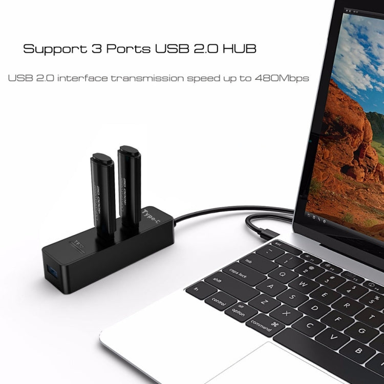 2 in 1 USB 3.1 USB-C / Type-C to USB 2.0 COMBO 3 Ports HUB + TF Card Reader