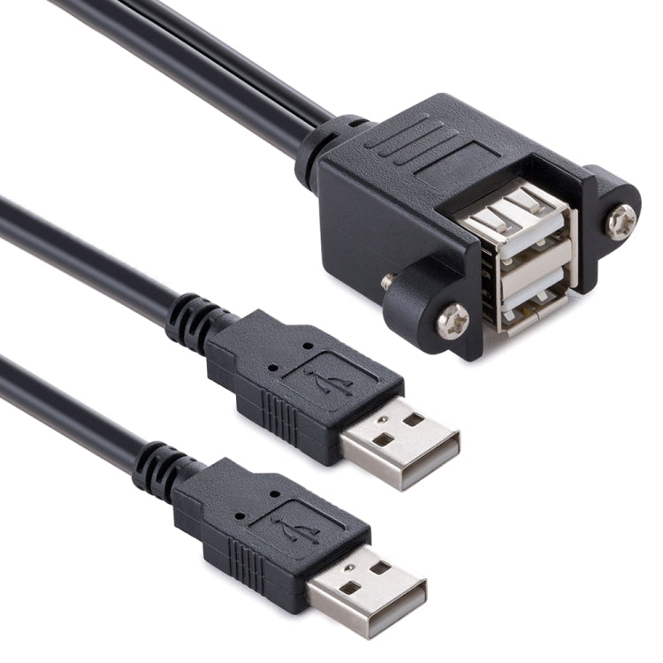 bk3507 Dual USB 2.0 Male to Dual USB Female Extension Cable with Fixing Hole, Length: 50cm My Store