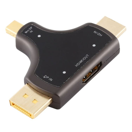 D62A DisplayPort + Mini DP + HDMI Male to HDMI Female 3 in 1 Adapter