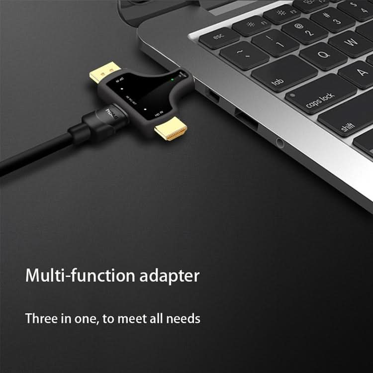 D62A DisplayPort + Mini DP + HDMI Male to HDMI Female 3 in 1 Adapter