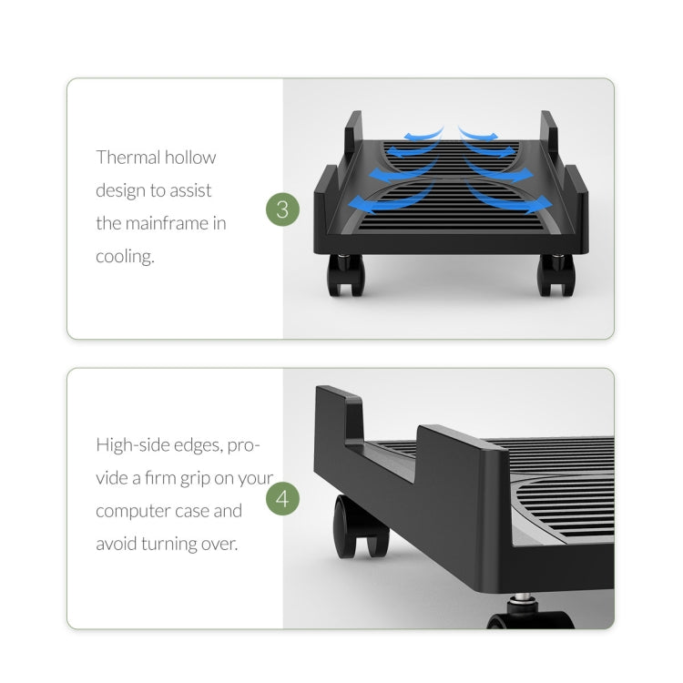 ORICO CPB3-BK-BP Computer Host Bracket with Wheels