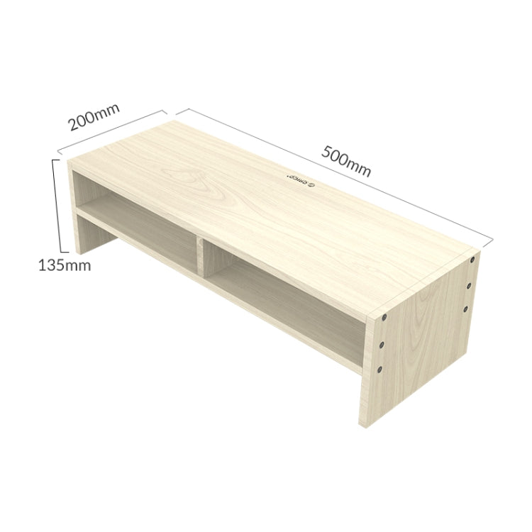 ORICO MSR-04-WD-BP 2-layer Wood Grain Computer Monitor Holder with Partition, Size: 50 x 20 x 13.5cm