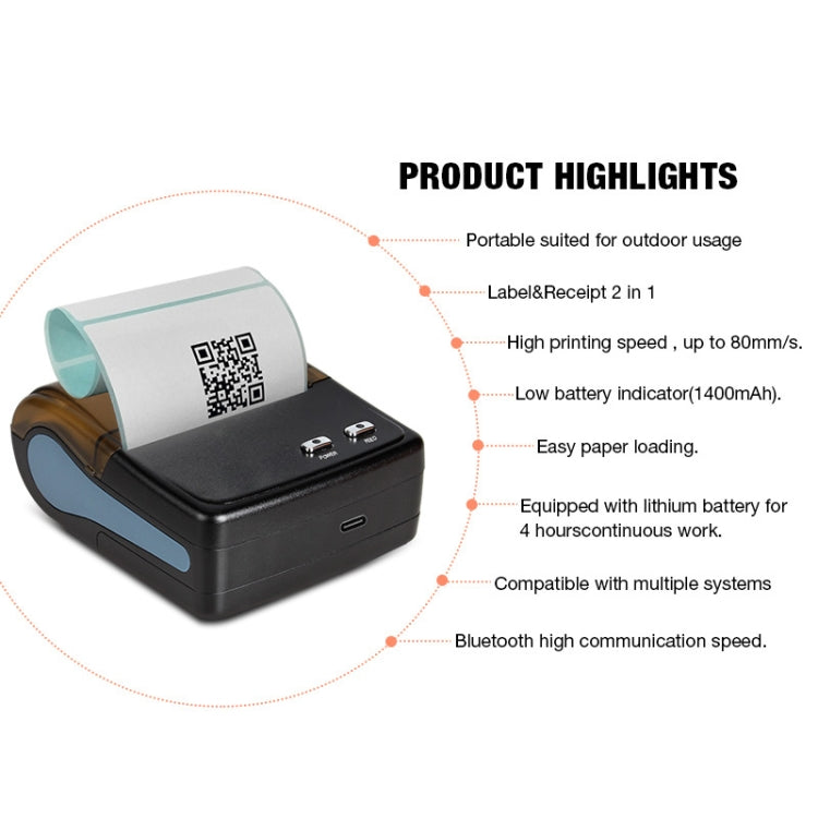 QS-8001 Portable 80mm Bluetooth POS Receipt Thermal Printer My Store