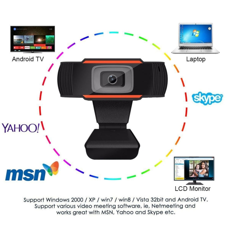 HD 720P Rotatable Computer Camera USB Webcam PC Camera for Skype / Android TV My Store