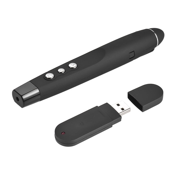 2.4GHz Wireless Laser PowerPoint Page Turning Pen Multimedia Wireless Presentation Projection Pen with USB Receiver, Remote Control Distance: 30m-Reluova