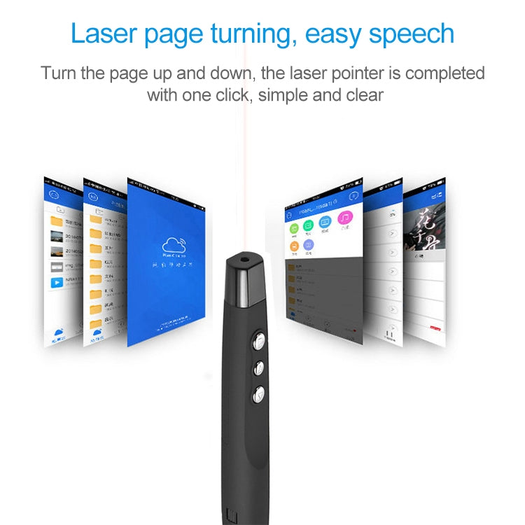 2.4GHz Wireless Laser PowerPoint Page Turning Pen Multimedia Wireless Presentation Projection Pen with USB Receiver, Remote Control Distance: 30m-Reluova