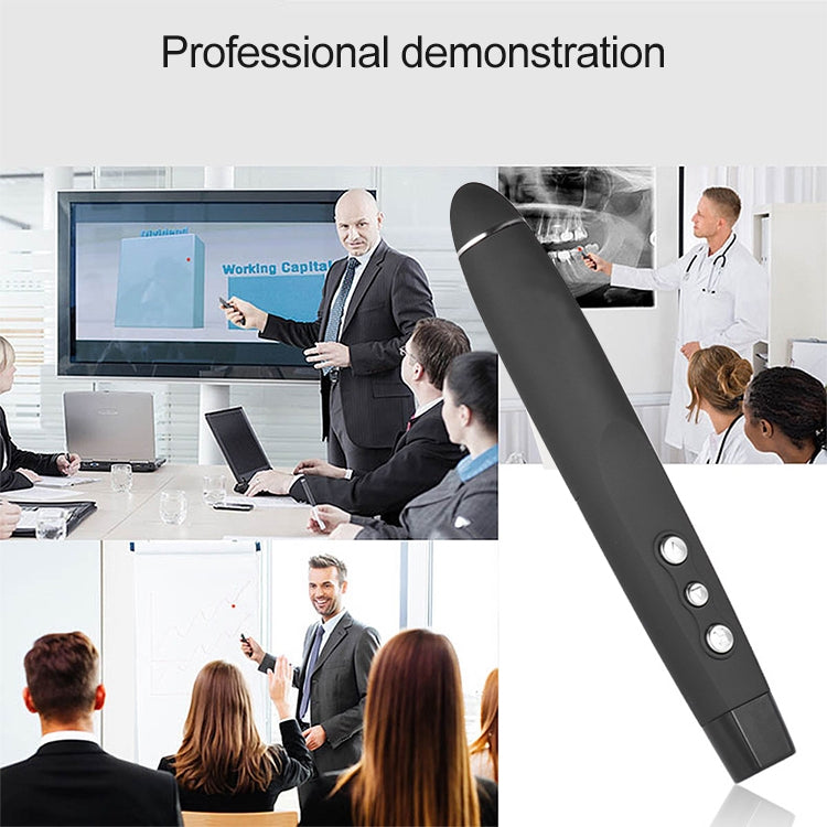 2.4GHz Wireless Laser PowerPoint Page Turning Pen Multimedia Wireless Presentation Projection Pen with USB Receiver, Remote Control Distance: 30m