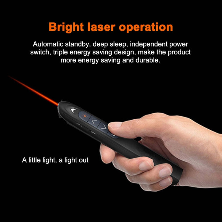 XM930 2.4GHz Wireless Laser PowerPoint Page Turning Pen Multimedia Wireless Presentation Projection Pen with USB Receiver, Support Low Battery Remind, Remote Control Distance: 100m My Store