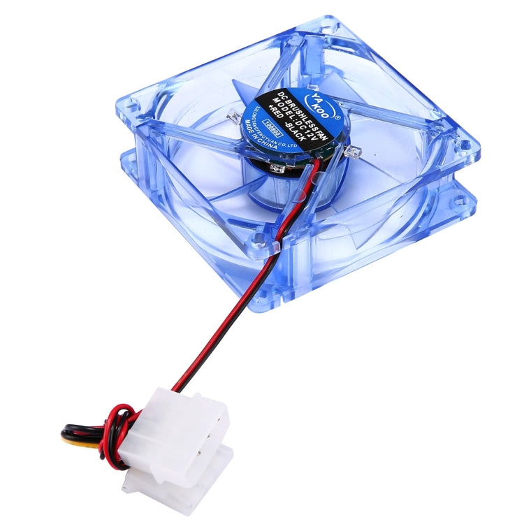 8025 4 Pin DC 12V 0.18A Computer Case Cooler Cooling Fan with LED Light, Random Color Delivery , Size: 80x80x25mm