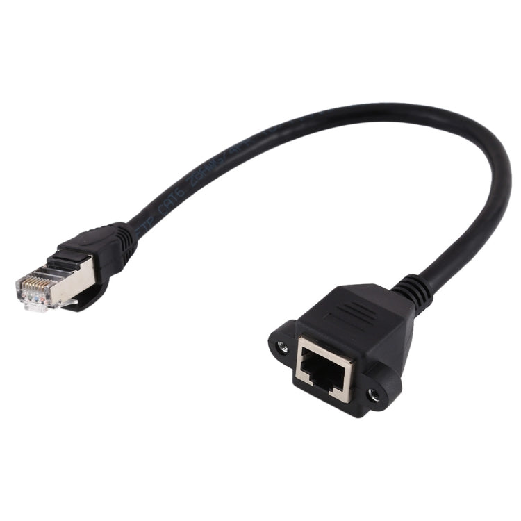 RJ45 Female to Male CATE5 Network Panel Mount Screw Lock Extension Cable , Length: 0.3m My Store