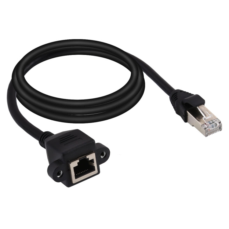 RJ45 Female to Male CAT5E Network Panel Mount Screw Lock Extension Cable, Length: 2m My Store