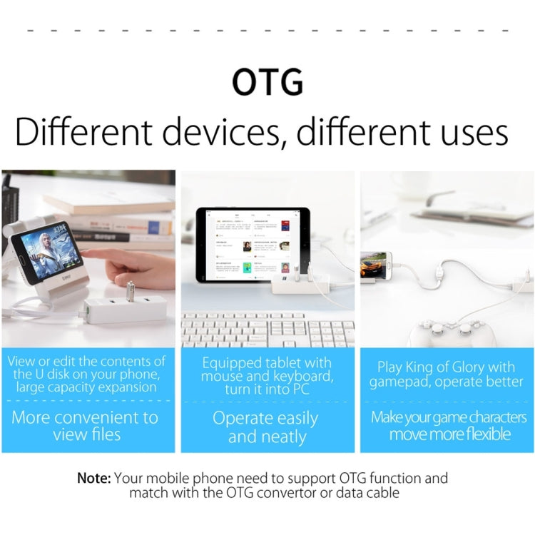 ORICO W5P-U2-100 USB 2.0 Desktop HUB with 100cm Micro USB Cable Power Supply My Store