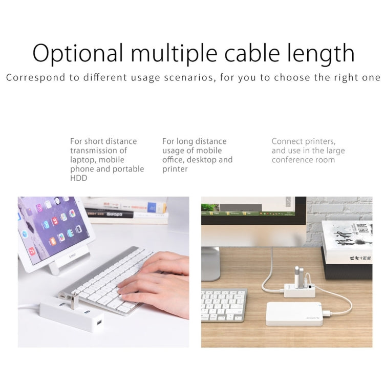 ORICO W5P-U2-100 USB 2.0 Desktop HUB with 100cm Micro USB Cable Power Supply