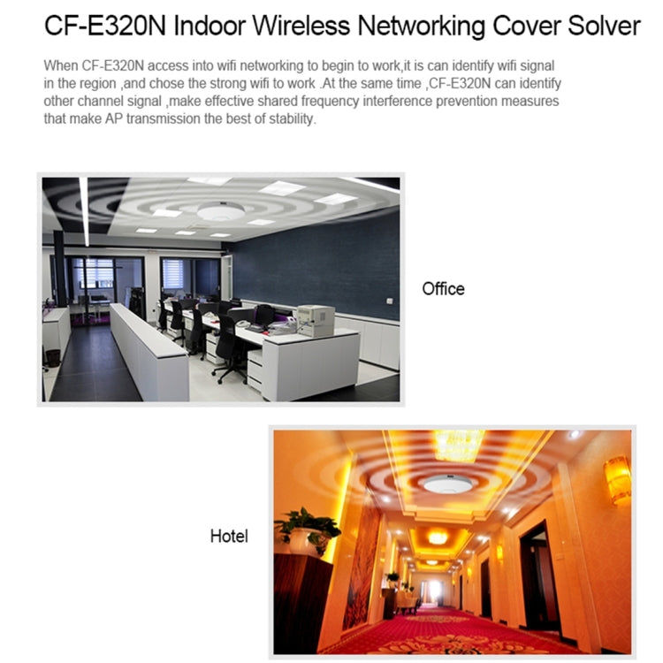 COMFAST CF-E320N MTK7620N 300Mbps/s UFO Shape Wall Ceiling Wireless WiFi AP / Repeater with 7 Colors LED Indicator Light & 48V POE Adapter, Got CE / ROHS / FCC / CCC Certification My Store