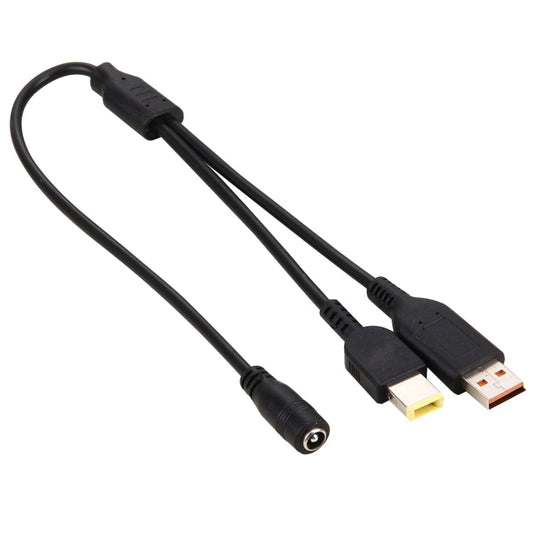 5.5x2.1mm Female to Lenovo YOGA 3 & Big Square (First Generation) Male Interfaces Power Adapter Cable for Lenovo Laptop Notebook, Length: about 30cm