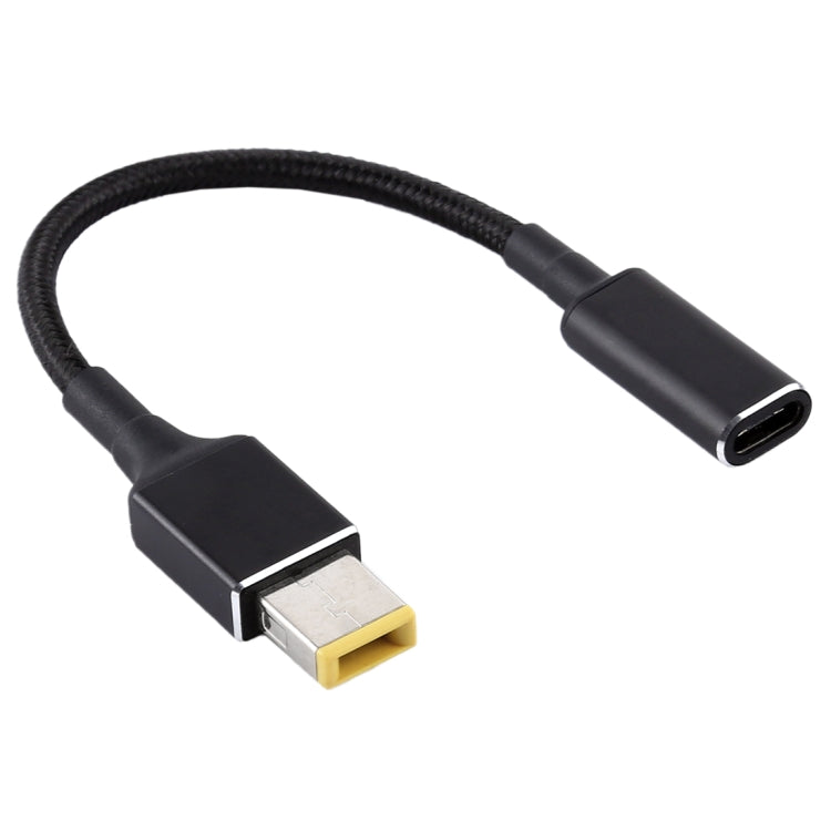 PD 100W 18.5-20V Big Square to USB-C / Type-C Nylon Braid Cable for Lenovo Laptop Notebook, Length: about 30cm