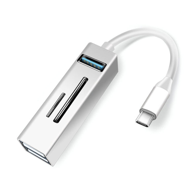 15102 5 in 1 USB-C / Type-C to USB3.0 + SD / TF Card Reader HUB Adapter